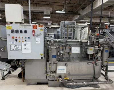 Jenfab #LJ-19, 19" rotary drum washer, wash/rinse/dry system, 2018