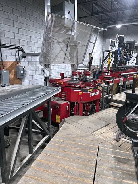 4" x 4" x 1/2" Davi #MCP-11, angle bending rolls, (3) 4-1/8" shaft diameter, 2022
