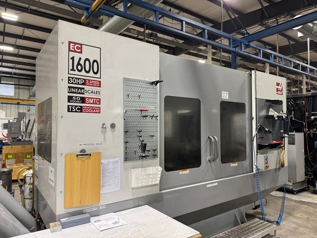 Haas #EC-1600-4X, 50 automatic tool changer, 64" X, 40" Y, 32" Z, 6000 RPM, #50, 30 HP, 4 & 5 Axis, HRT-600