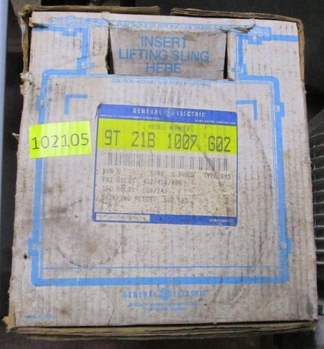5 KVA 480 Primary, 120/240 Secondary, General Electric, 1 Phase Transformer 9T21B1007G02