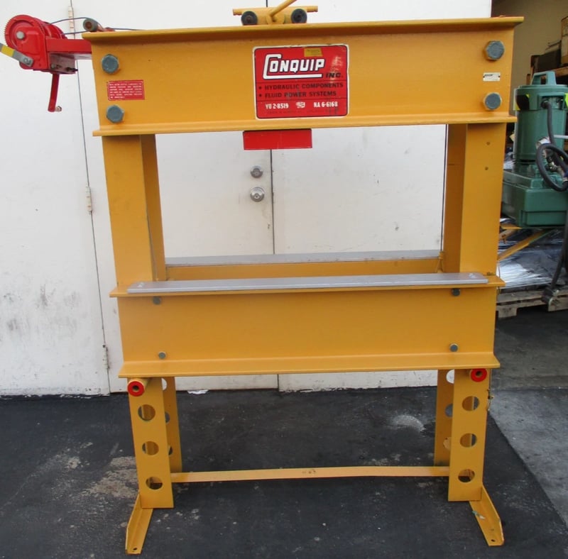 75 Ton, Enerpac, hydraulic H-frame press, table hoist