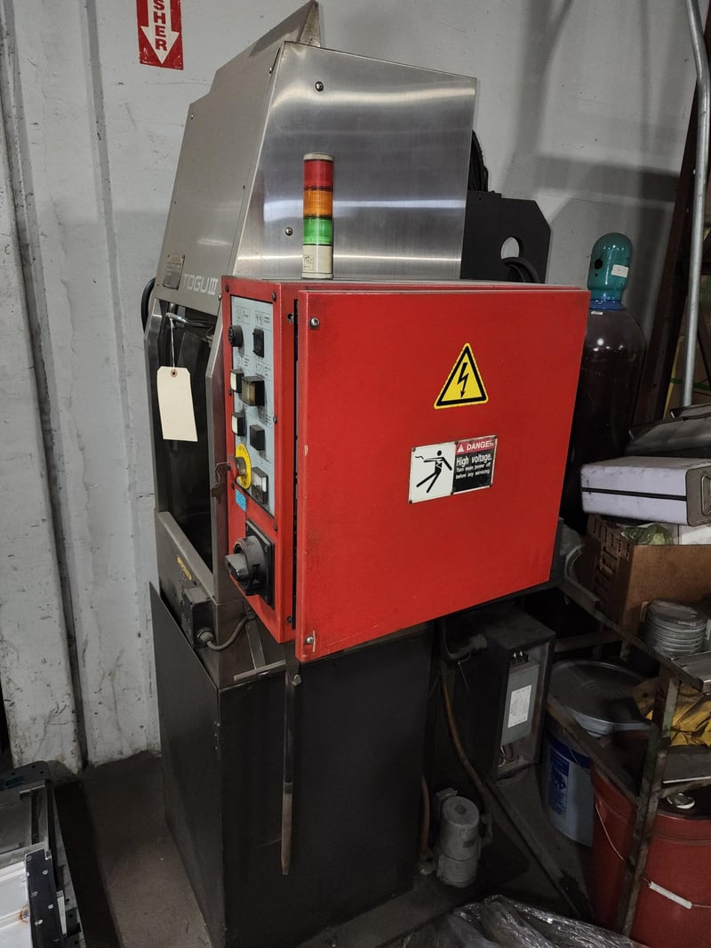 Amada #Togu-III, automatic tool grinder, 6.3" diameter tool size, 2 HP, 3000 RPM, variable speed, 1999