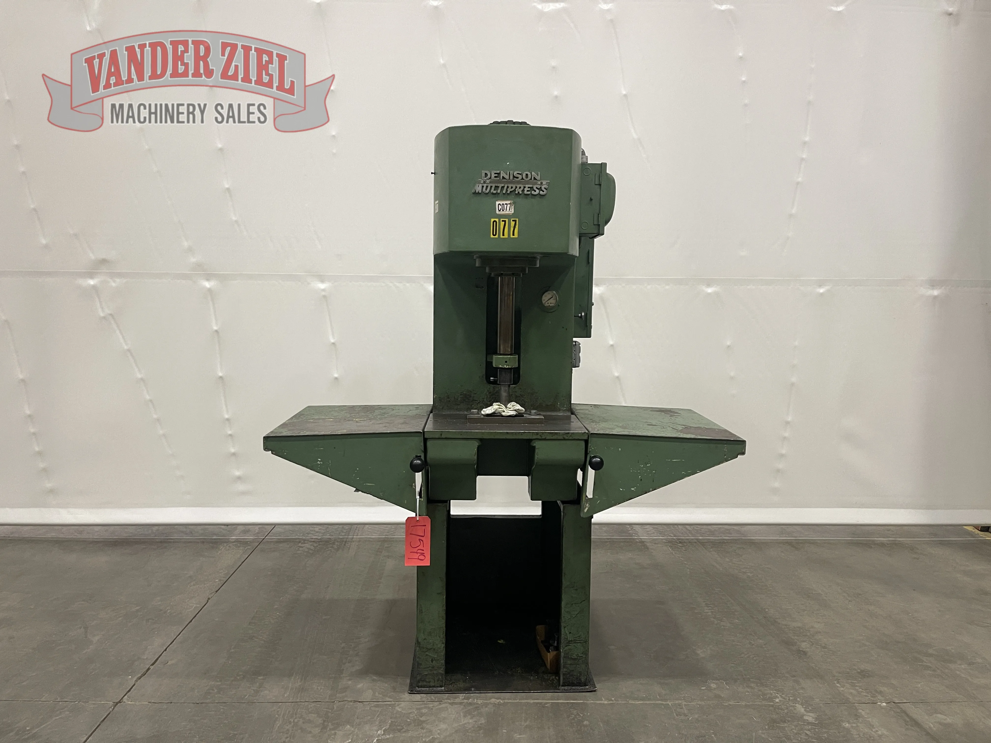 8 Ton, Denison, Hydraulic Multipress, 12" stroke, 2.25" ram diameter, 7" throat, 18" daylight, 9 GPM pump