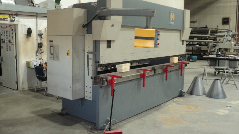 150 Ton, Haco #ERMS-36150, press brake, 12' overall, 123" between housing, 7" stroke, 2004