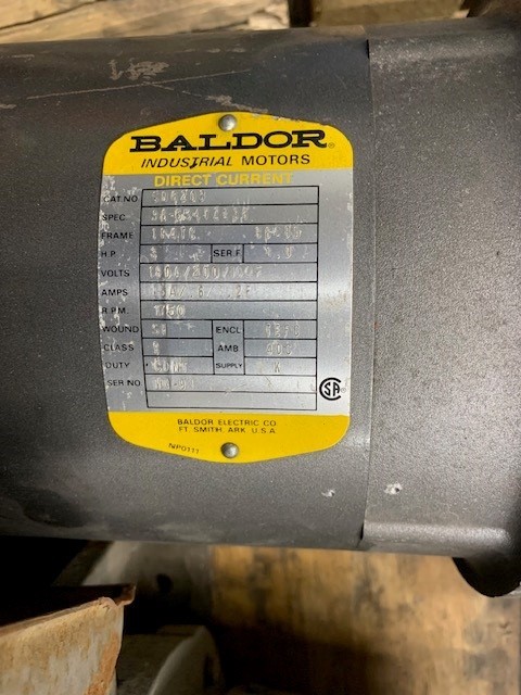 3 HP 1750 RPM Baldor, Frame 184TC, TEFC, 180 VA, 200 VF