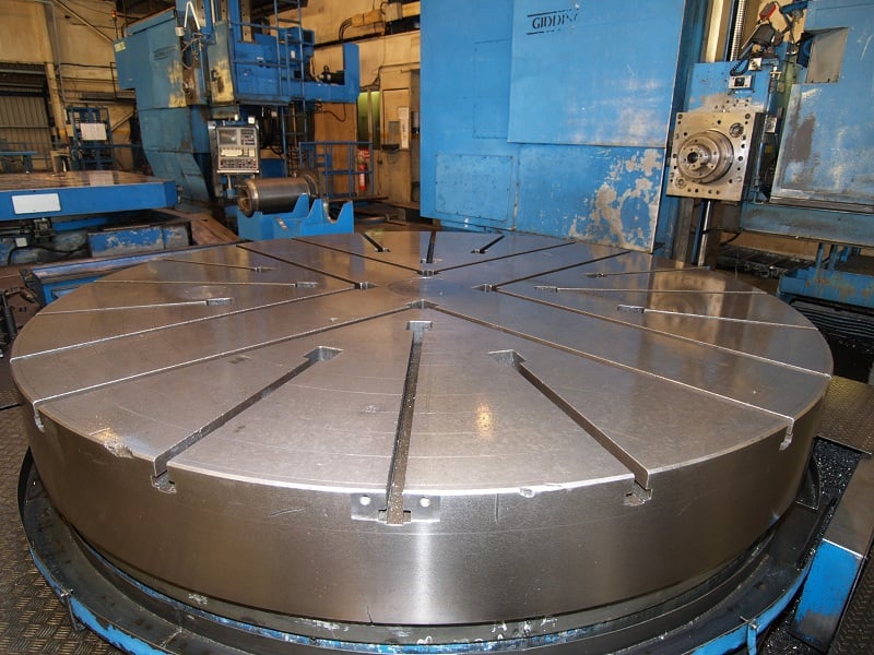 120" Noble & Lund CNC rotary table w/CNC WAxis slide, 40 ton capacity