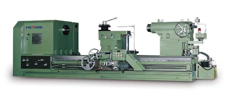 70.4" x 60"/480" Proking #PH-70, gap lathe, 55" swing over cross slide, 6-32" bore, 40 HP, tailstock, 1-shot