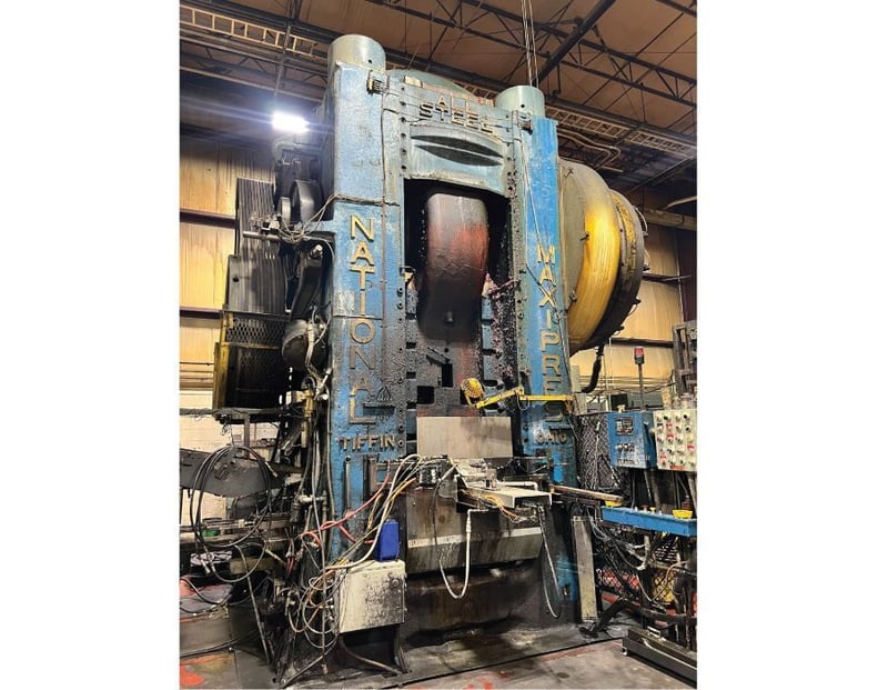 2000 Ton, National #2000-Maxipress, 47.5" x 54" bed, 12" stroke, 58" adjustment, 35" shut height, 60 spm, 150
