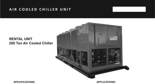 200 Ton, Air Cooled Caterpillar Rental Chiller, R134A, 25.08' L x 8.25' width x 8.42' H Size, 12.4 GPM, 460 V