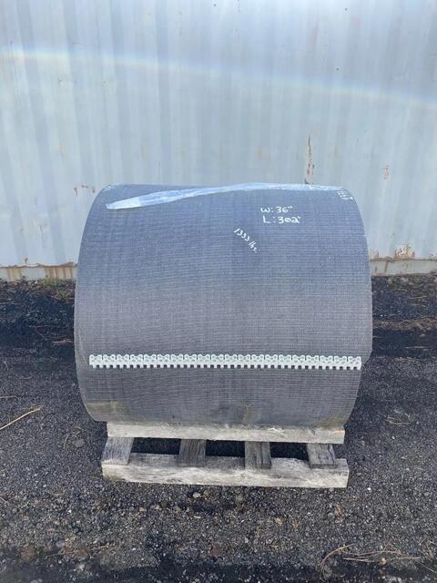 36" wide x 205' long Conveyor Belt, Crescent top w/lacing