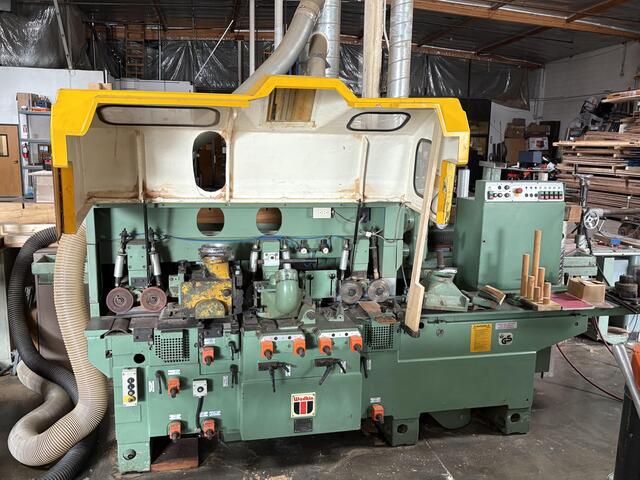 Wadkin #GB-9483, 5 Head Moulder, 220/440 V., 75 FPM, variable speed, 3 HP, digital read out, sound attenuated
