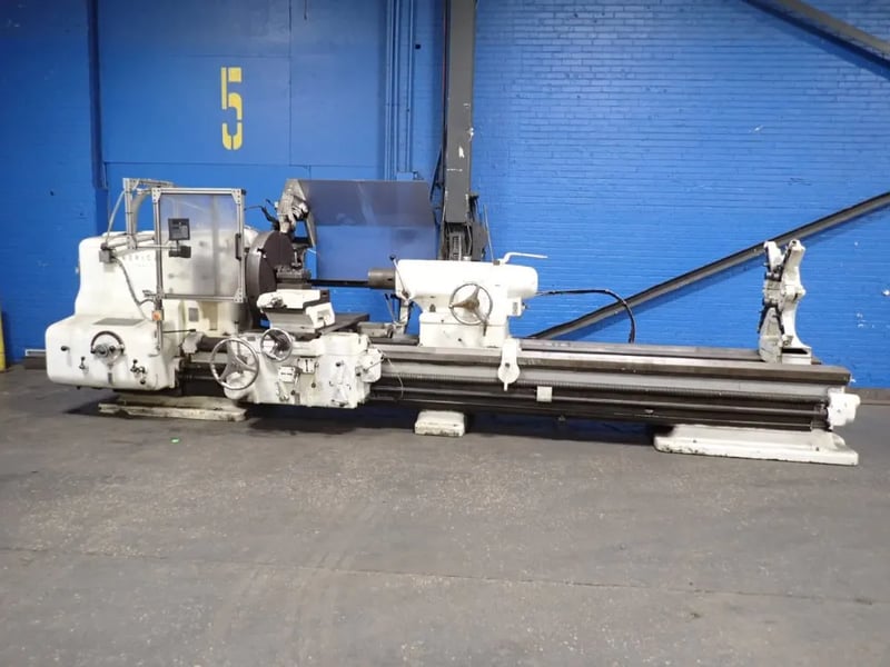 40" x 132" American Tool Works #J, Lathe, tailstock, Steady Rest, 32" chuck, 3" bore, DP700 digital read out