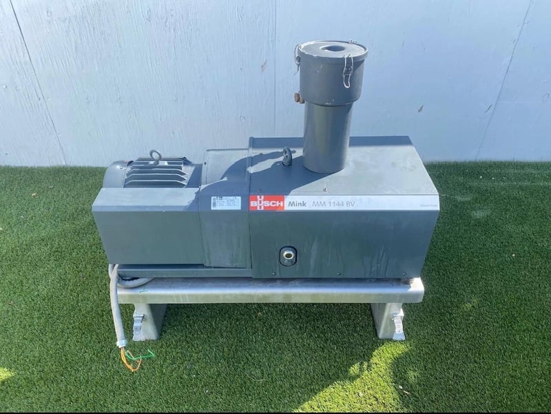 57 acfm, Busch #MM1144.BV06.11XX, Dry Claw Vacuum Pump, 45 Torr, 3 HP Baldo Super-E motor, 1760 RPM, 2019