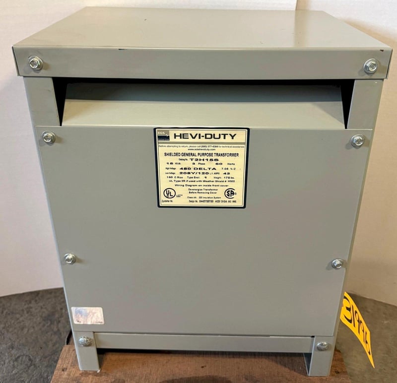 15 KVA 480 Primary, 208Y/120 Secondary Hevi-Duty T2H15S, transformer, 3-phase