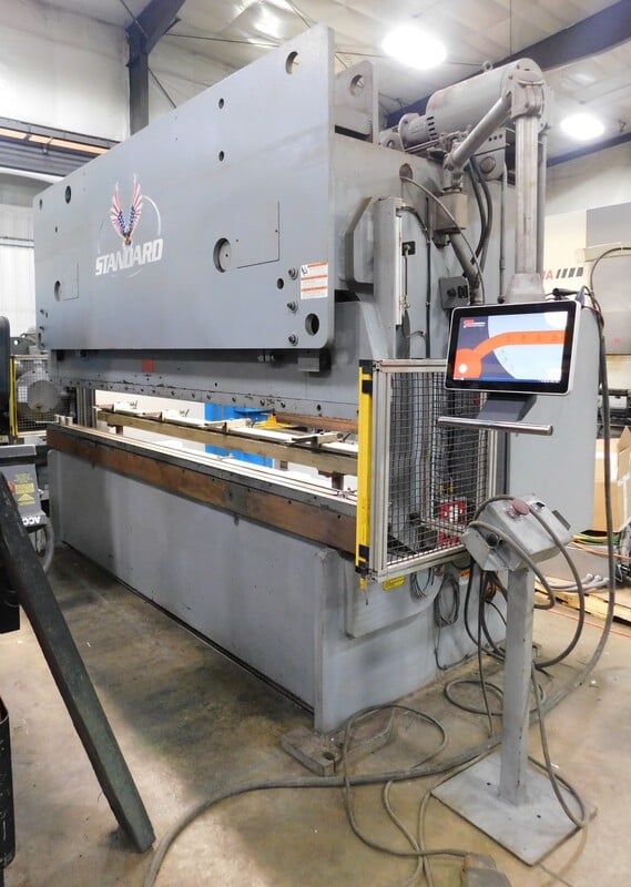 200 Ton, Standard Industrial #AB200-12, CNC hydraulic press brake, 12' overall, 126" between housing, 6"