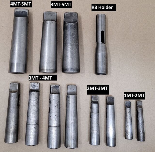 Set of 12 Morse Taper/R8 Holder Sleeves