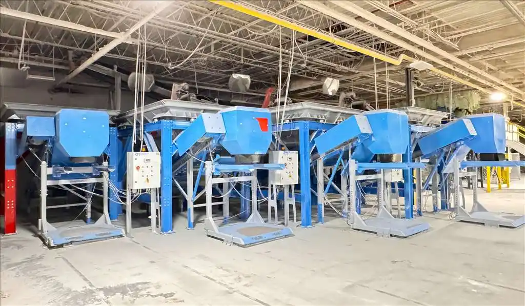 RM Group #BB-215, bulk bagging system withb infeed conveyor, 200 ton/hr ...