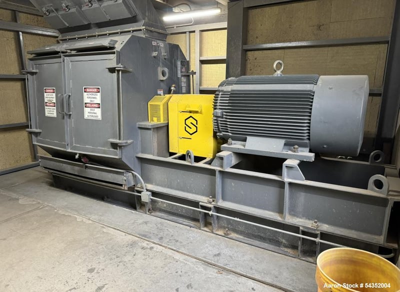 Schutte #44-60-301B-1, Circ-U-Flow Hammermill, 3/8" hammers, infeed hopper w magnets, Benshaw panel, 500 HP