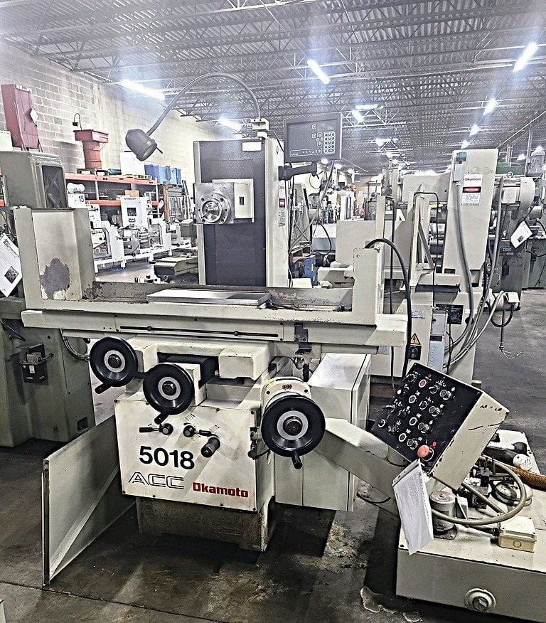 Okamoto #ACC-8-20ST, surface grinder, 8" x 20" table, 2 Hp, Newall digital read out, AS IS