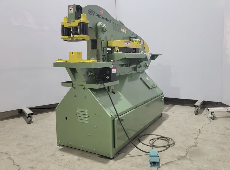 5" x 5" x 1/2" Piranha #P70, hydraulic ironworker, 70 ton, 5 station