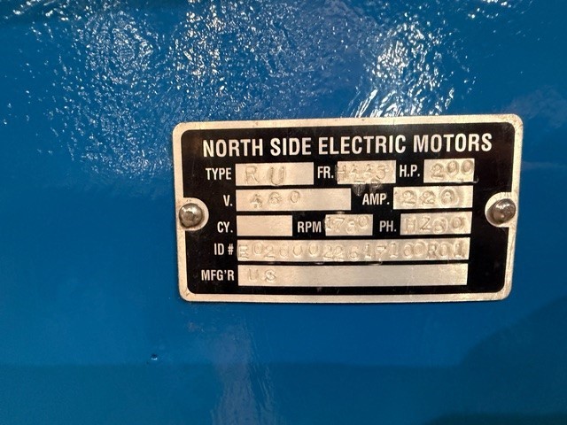200 HP 1780 RPM U.S. Motors, Frame H445TP, HO200P2SLHX, weather protected enclosure type 1, vertical hallow