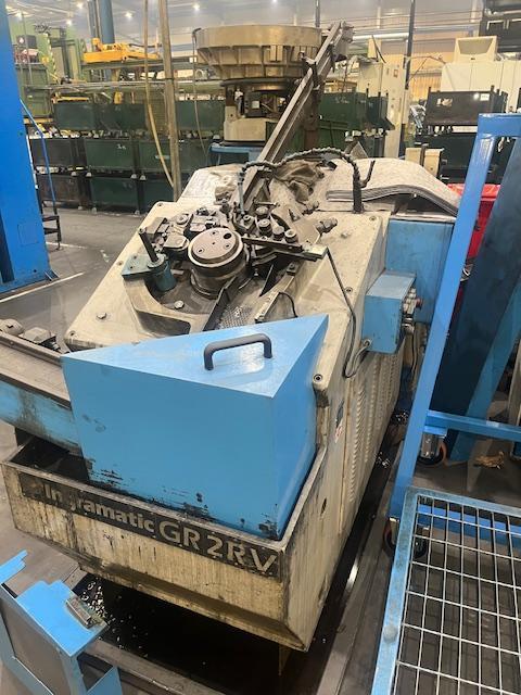 Ingramatic #GR2RV, Rotary Die Thread Roller, 18" vibratory bowl feeder, 1991