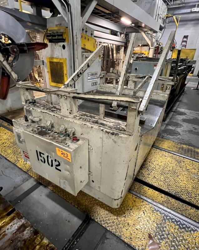 12000 lb. Rowe #BGY-12, coil car, 50" W, 60" OD, coil arm keepers