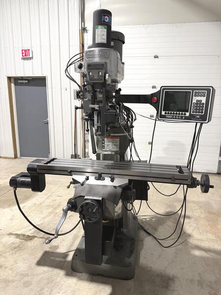 Bridgeport #Series-I, CNC knee mill, 9" x48" tbl., 2 HP, 30" X, 12" Y, 16" Z, 60-4200 RPM, R-8, 2-Axis, Trak