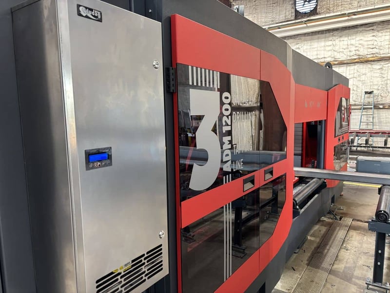 Akyapak #3ADM-1200/AST-1300, 3-spindle 10-Axis CNC beam drill line with miter band saw, 2025