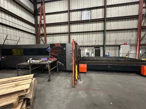 Mazak #Optiplex-4020-Fiber-III, fiber laser, 6.5'x13' table, 160" x80" x5" travel, Dust Collector, Scrap