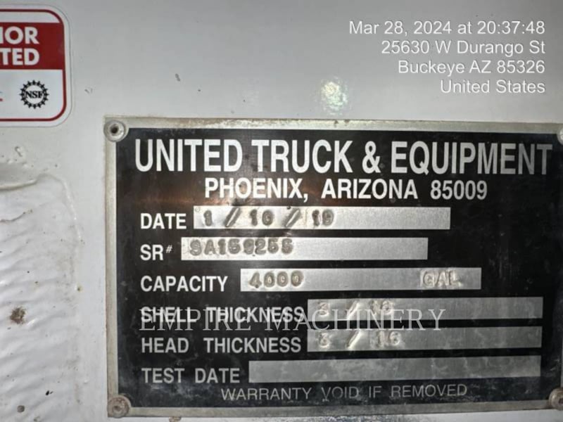 International 4K TRK AZ, Water Truck, 10031 hours, S/N: 3HAEKTAT2KL304913, 2019