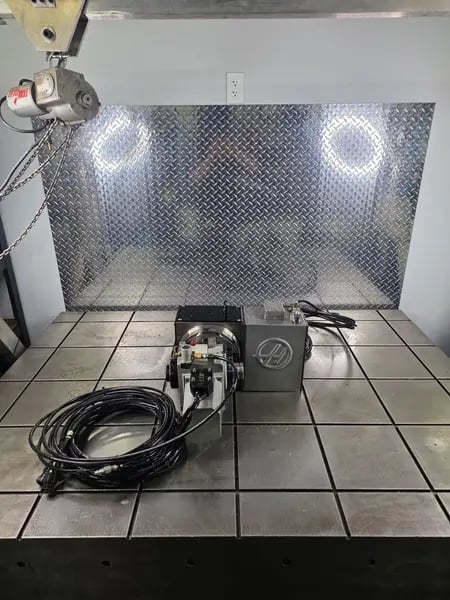 Haas #T5C, CNC tilting indexer 2-Axis rotary table, pneumatic brake