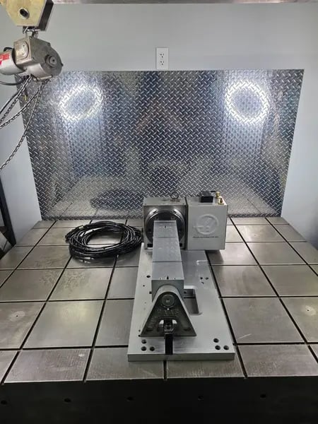 8.3" Haas #HRT-210, CNC rotary table, 4-Axis type 4 station platter & support, pneumatic brake