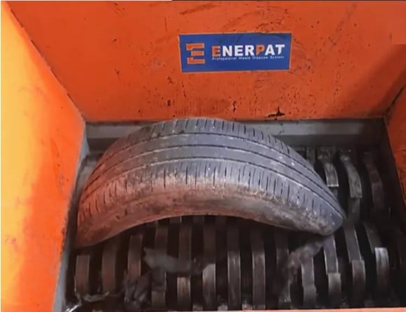 Enerpat #MSB-ETY1600, Double-Shaft Tire Recycling Shredder, 63" Shredding Chamber, 241-429 HP