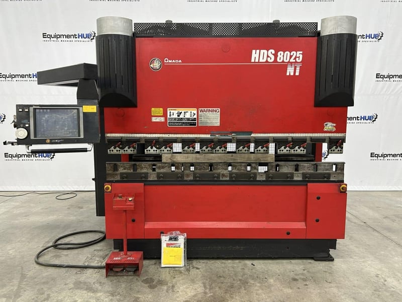 88 Ton, Amada #HDS-8025NT, CNC press brake, 8.6'OA, 87" between housing, 7.9" stroke, 16.3" throat, 2013