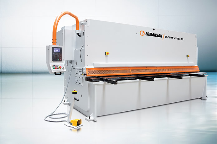 1.6" x 20' Ermaksan #HVR, Variable Rake Hydraulic Shears & Guillotine Shears, 350 mm Throat depth, 1000 mm