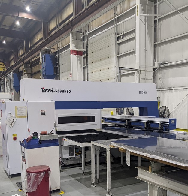 30 Ton, Yawei-Nisshinbo #HPE-3058, CNC Turret Punch Press, 59" x 197" x 0.25" thick max Sheet Size, 59" x 98"