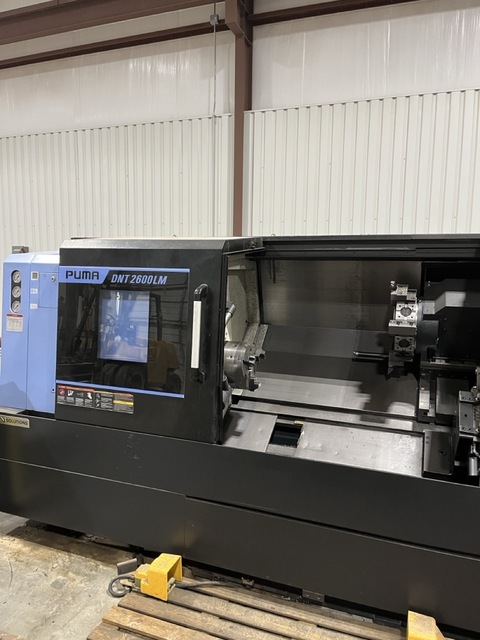 DN Solutions #Puma-DNT-2600LM, CNC Lathe, 44" Machining length, 10" Chuck, 3.2" Bore, 15" diameter x 44" L