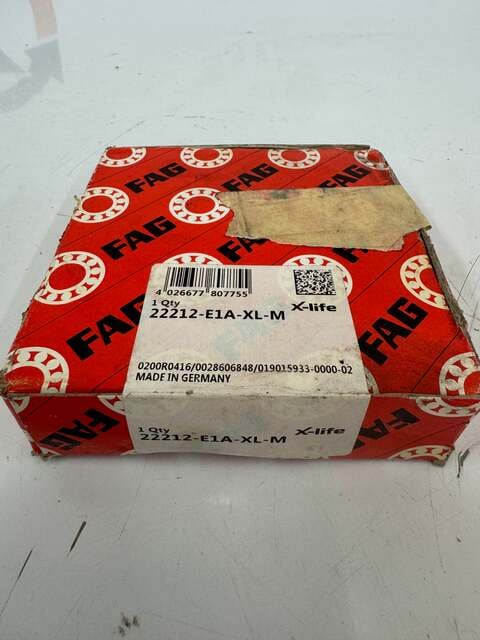 FAG (Schaeffler Group) 22212-E1A-XL-M Spherical Roller Bearing - 60mm ID x 110mm OD x 28mm Width - New m00171