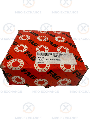 FAG (Schaeffler) 3212-BD-TVH-C3 Double Row Angular Contact Ball Bearing - 60mm ID x 110mm OD x 36.5mm Width -