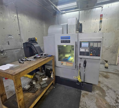 Sharp #SV-2414SX, Vertical Machining Center, 3-Axis, 24" X, 14" Y, 18" Z, 13.8" x 28" Table, 10 HP, 10000