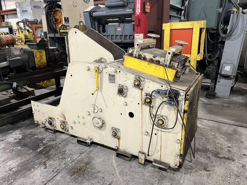 8000 lb. Rowe #B-15C8000J, cradle straightener, 15" x .125", 50" outside dimension, 35-100 SPM, 7 roll