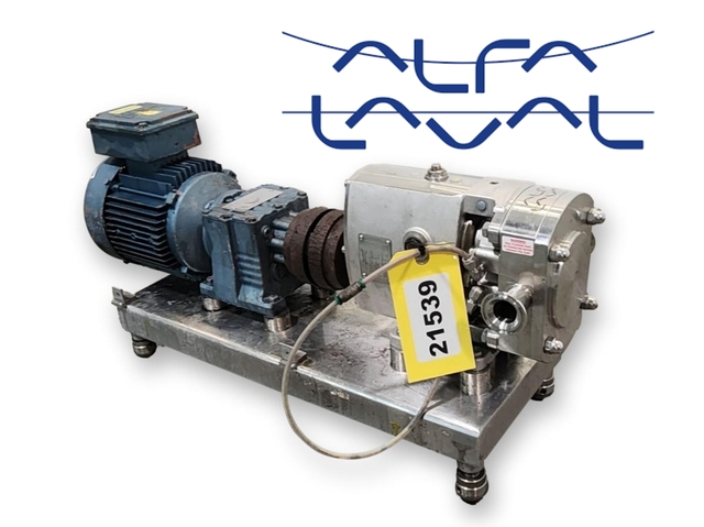 Alfa-Laval #SRU Series, Stainless steel sanitary rotary lobe pump, 2 HP, 200 psi, 120.3 gpm