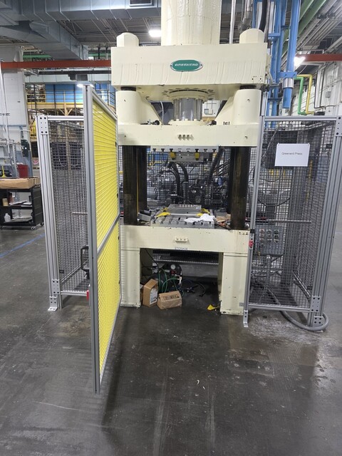 200 Ton, Greenerd, hydraulic press, 32" x 36" Bed, 4 Post, Updated Guarding, Updated Operator Station