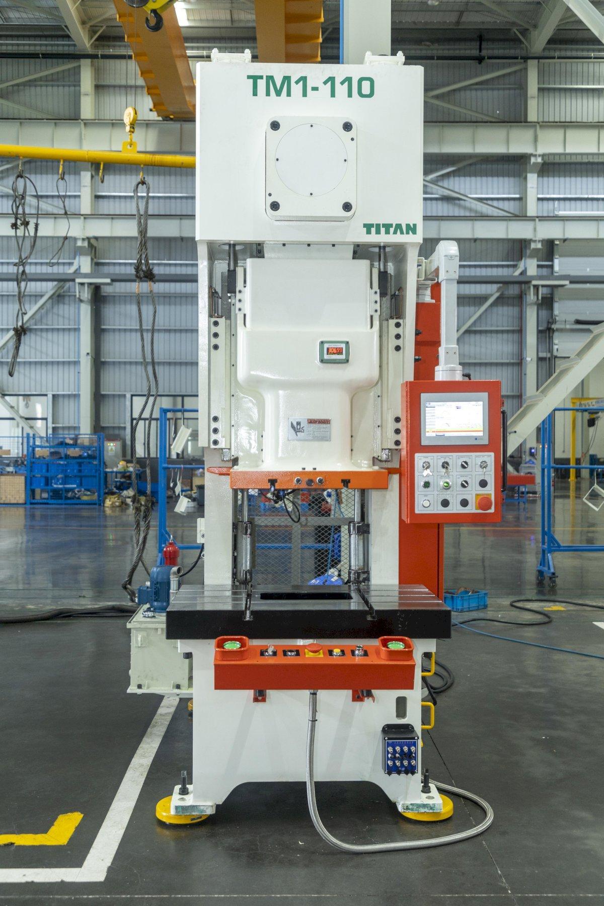121 Ton, Stock Minster MMC Titan #TM1-110, single point gap press, 7.09" stroke, 13.78" Shut Height, 3.15"