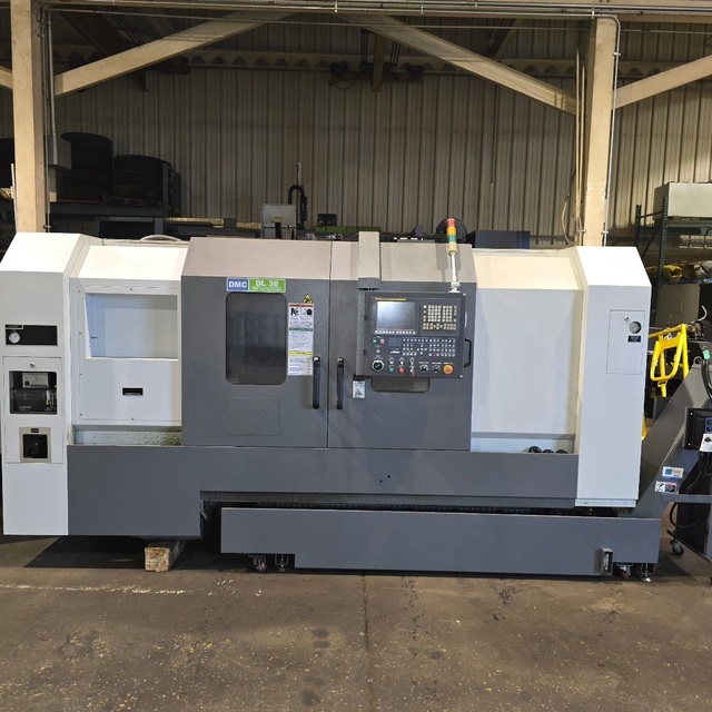 DMC #DL-30, CNC Lathe, 24" Swing, 10" Chuck, 30 HP, 3,000 RPM, 12-Station Turret, Fanuc Oi-TD, 2016