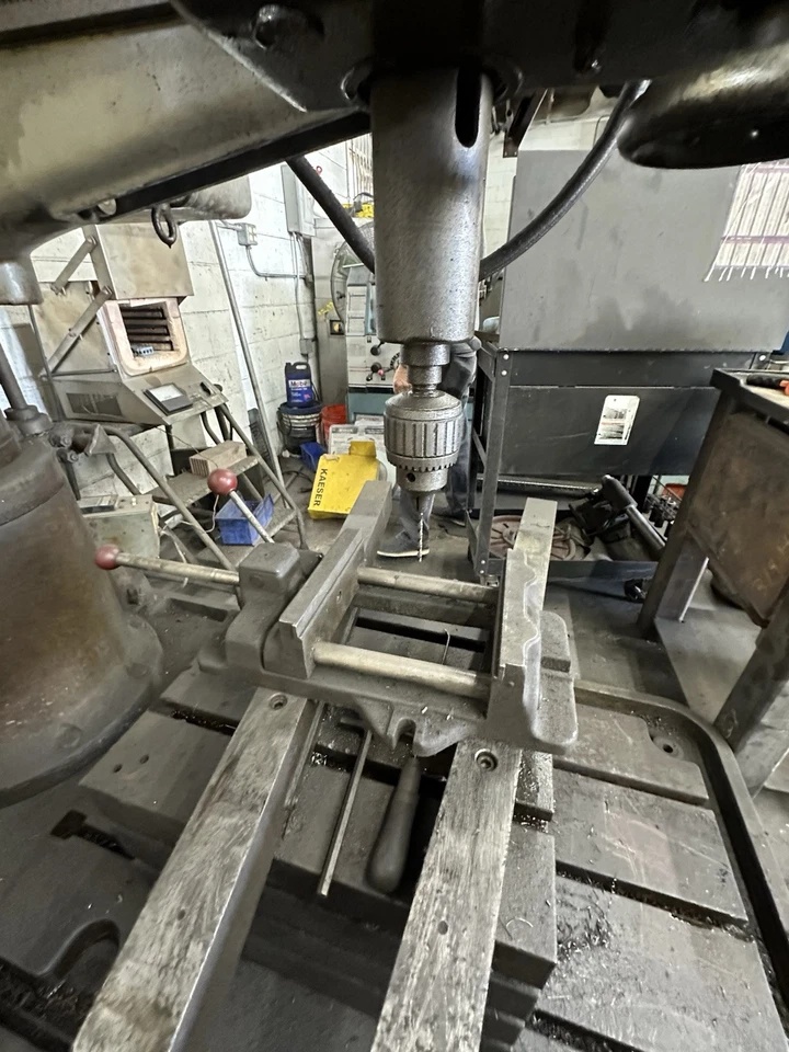 4.5' -13" Ikeda #RM1300, Radial Arm Drill Press, 3-5/8" spindle diameter, 12" spindle travel, 5 HP, 1440 RPM