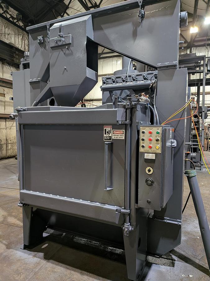 48" Goff #SDC1850, Rotary Table Shot Blast Machine, 15 HP wheel, 230 Volts, 3PH, 1981