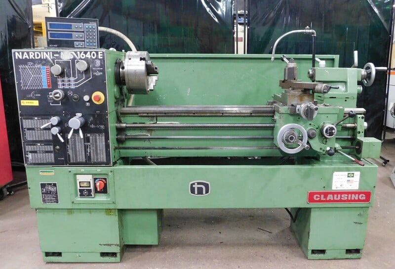 16"/22" x 40" Clausing Nardini #MS1640E, toolroom lathe, 9.75" 3-jaw chuck, 1-9/16" hole, 25-2000 RPM, D1-6