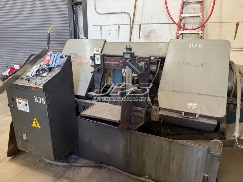 13" x 14" Spartan #PA13/3/EPC, Automatic Horizontal Band Saw, 5 HP, 1.25" width x 13.6" long blade, 0.042"
